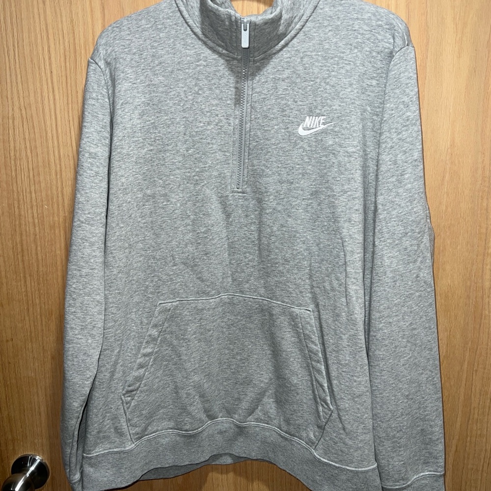 Nike Heather Gray Quarter-Zip Pullover